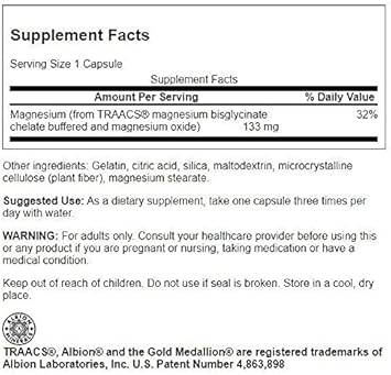 Swanson Chelated Magnesium 133 Milligrams 90 Capsules (2 Pack) : Health & Household