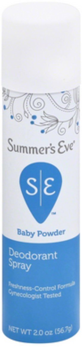 Summer's Eve Feminine Deodorant Spray Baby Powder 2 oz (Pack of 4) : Health & Household