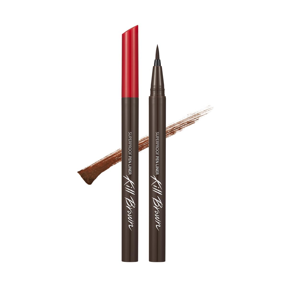 Clio Waterproof Pen Liquid Eye Liner, Precision Tip, Long Lasting, Smudge-Resistant, High-Intensity Color (002 Brown (New))