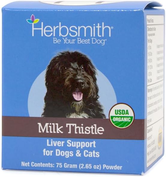Herbsmith Milk Thistle Herbal Supplement for Dogs and Cats, 75g Powder