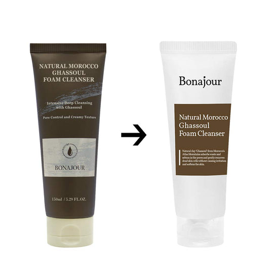 Bonajour Natural Morocco Ghassoul Foam Clenser For Daily Face Washing, Remove Make-Up & Pore Tightening 5.29 Fl. Oz