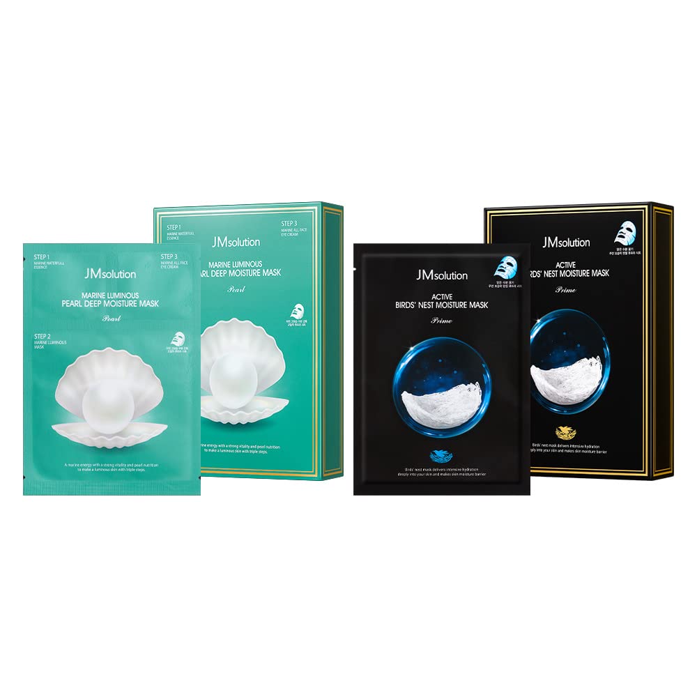 Jmsolution Marine Luminous Pearl Facial Mask + Active Bird Nest Moisture Mask