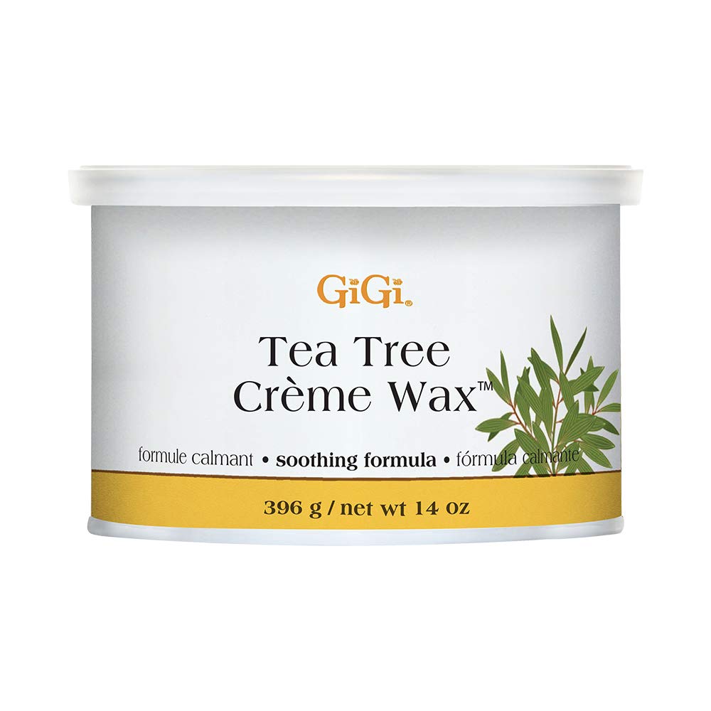 Gigi Tea Tree Creme Hair Removal Soft Wax With Soothing Formula, 14 Oz