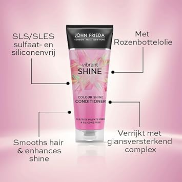 John Frieda Vibrant Shine Weightless Colour Shine Conditioner 250Ml, White