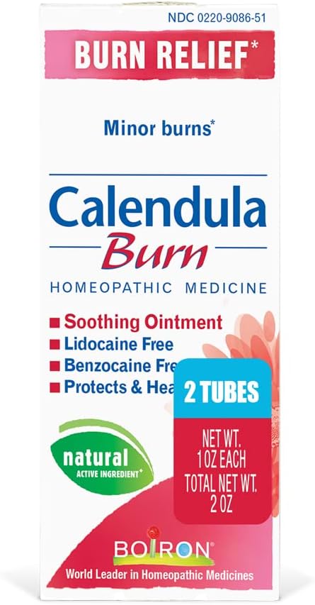 Boiron Calendula Burn Ointment For Relief From Minor Burns From Cooking, Friction, Or Sunburns - 2 Oz (2 Pack Of 1 Oz)