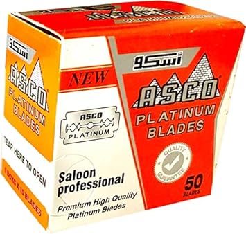 Asco Platinum Double Edge Safety Razor Blades, 50 Blades (5X10)