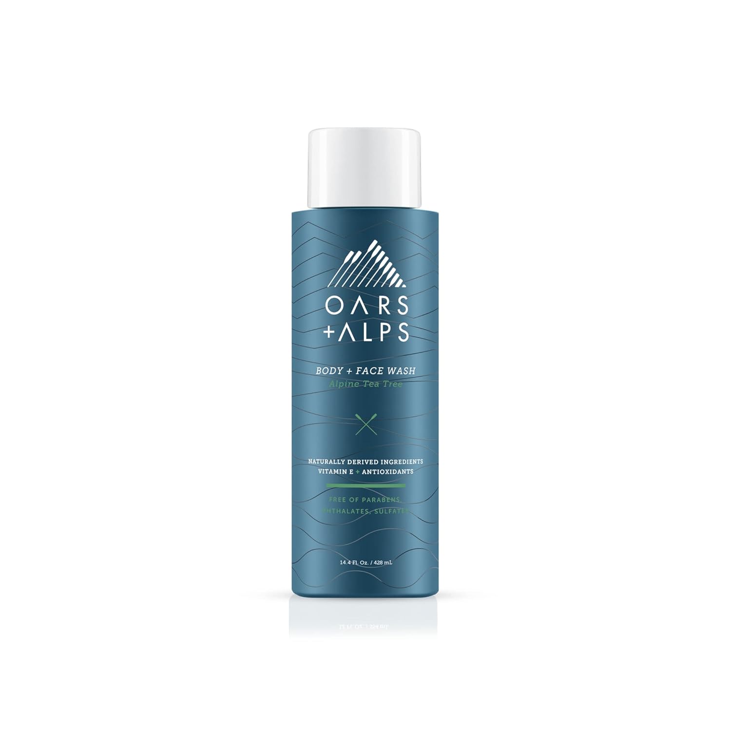 Oars + Alps Men's Moisturizing Body and Face Wash, Skin Care Infused with Vitamin E and Antioxidants, Sulfate Free, Alpine Tea Tree, 1 Pack