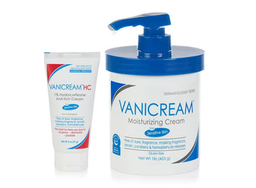 Vanicream 1% Hydrocortisone Anti-Itch Cream, 2 Oz & Moisturizing Cream with Pump, 16 Oz