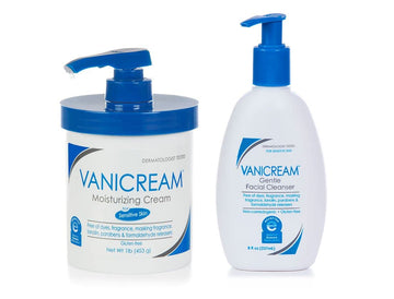 Vanicream Moisturizing Skin Cream, 16 Oz & Vanicream Gentle Facial Cleanser, 8 Oz