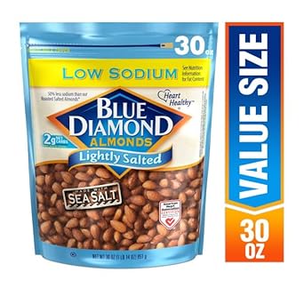 Blue Diamond Almonds, Lightly Salted Value Pantry Bag Snack Nuts Perfect For On-The-Go, Lunch, Healthy Snacking In A Resealable Bag, 30 Oz