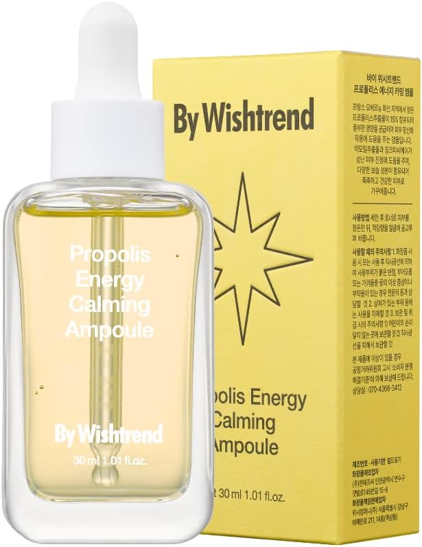 By Wishtrendpropolis Energy Calming Ampoule 30Ml 1.02 Fl Oz - Prevent Blemishes, Hydration, Hyperpigmentation, For Sensitive, Troubled Skin, Light Propolis Ampoule