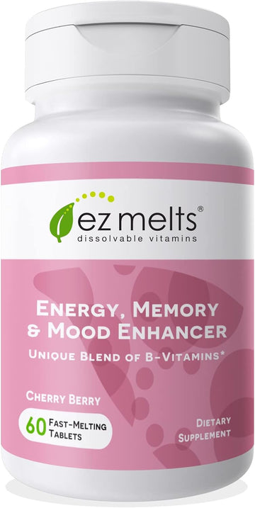Ez Melts Dissolvable Energy, Memory & Mood Enhancer, Blend Of B-Vitamins, Sugar-Free, 2-Month Supply