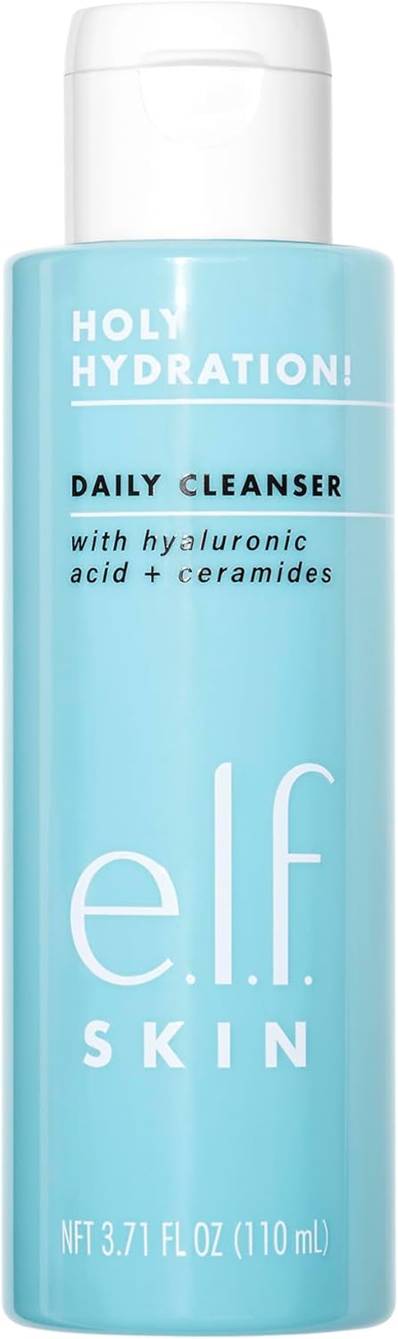 E.L.F. Skin Holy Hydration! Daily Cleanser, Infused With Ceramides, Removes Dirt, Makeup & Impurities, Nourishing & Hydrating Formula