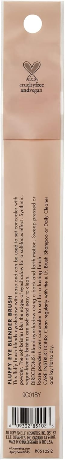 e.l.f. Fluffy Eye Blender Brush, Fluffy Makeup Brush For Blending Eyeshadow & Setting Concealer With Powder, Made With Synthetic Bristles : Amazon.co.uk: Beauty