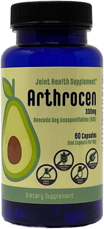 Joint Health Supplement, 300Mg Avocado Soy Unsaponifiable, Non-Gmo, Dairy Free, Gluten Free & Shellfish Free, 60 Day Supply, One Capsule Per Day (2 Months)…