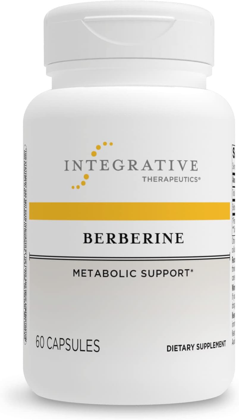 Integrative Therapeutics Berberine - 1000–1500 Mg Daily - Berberine Hcl Supplement For Metabolic Support* - Gluten-Free & Vegan Supplements For Men & Women - 60 Capsules