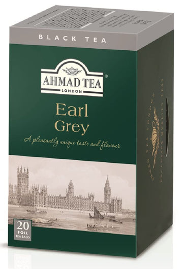 Ahmad Tea Black Tea, Earl Grey Teabags, 20 Ct (Pack Of 6) - Caffeinated & Sugar-Free