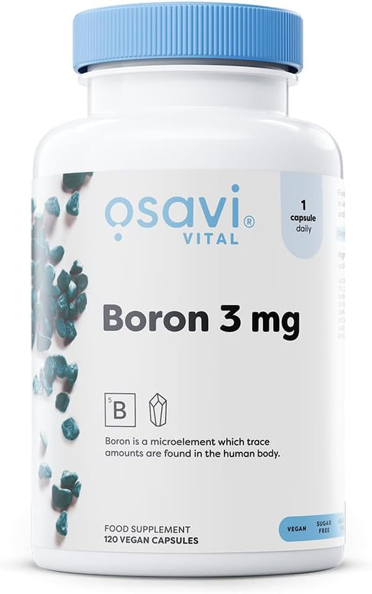 Osavi Boron 3 Mg – 120 Vegan Capsules | Essential Trace Mineral For Bone Health & Hormonal Balance | Supports Metabolism | Clean Label | Vegan–Friendly