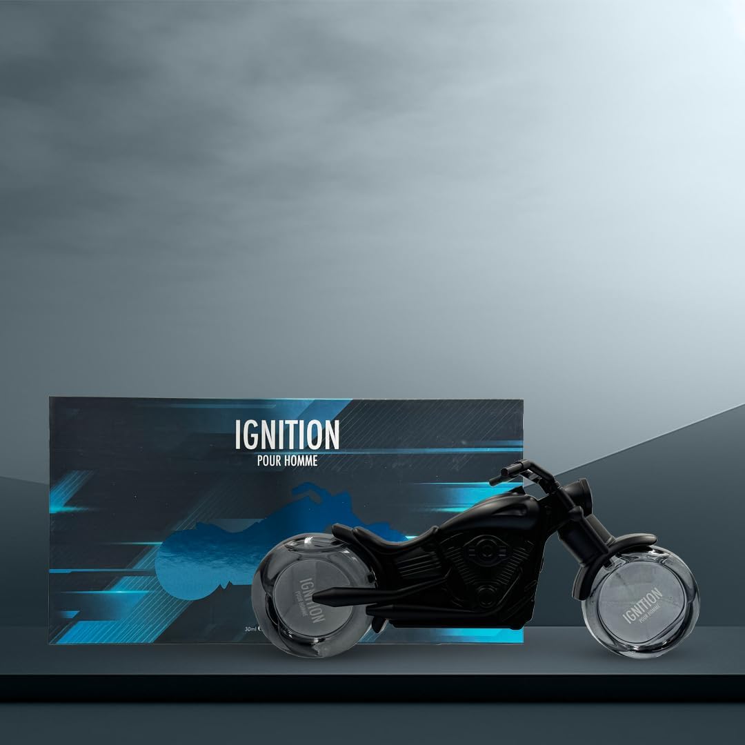 Ignition 2-In-1 Fragrance Set For Men 50Ml + 30Ml – Motorbike-Shaped Bottle – Inspired By Blue De Cha Nel Edp & 1 Mil Lion - By Laurelle London