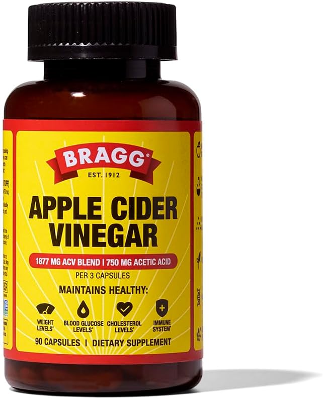 Bragg Apple Cider Vinegar Capsules With Vitamin D And Zinc - 90 Capsules - Supports The Immune System