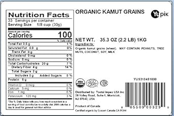 Yupik Organic Kamut Grains, 2.2 Lb, Non-Gmo, Vegan