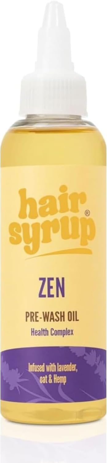 Hair Syrup | Zen Pre-Wash Hair Oil | De-Stress With Aromatherapy-Inspired Scent | Infused With Lavender, Oat & Hemp | 100% Natural | Vegan | 300Ml Pump Bottle Applicator