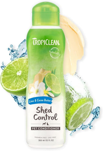 TropiClean Dog Conditioner Grooming Supplies - Shed Control Conditioner for Pets - For Matted Hair & Shedding Control - Derived from Natural Ingredients - Used by Groomers - Lime & Cocoa Butter, 355ml?TRLMCD12Z