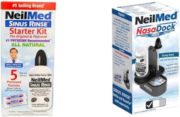 Neilmed Sinus Rinse Starter Kit (Pack Of 2) & Nasadock Plus Stand Black