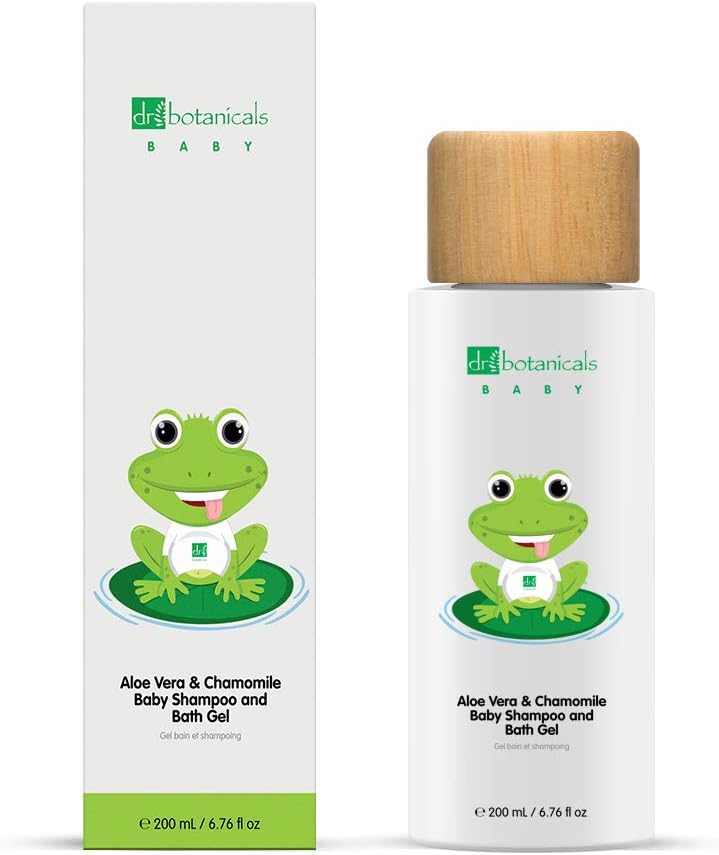 Dr Botanicals Aloe Vera & Chamomile Baby Shampoo And Bath Gel | 97.67% Natural, 100% Vegan & Dermatologically Tested | 200 Ml, White