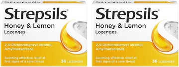 Strepsils Honey And Lemon Lozenges, 16 Total, Soothing Relief, Sore Throat Relief, Immediate Prevention, Effective Antiseptics, Fast Acting Relief, Up To 2 Hours Relief, Sore Throat, Medication