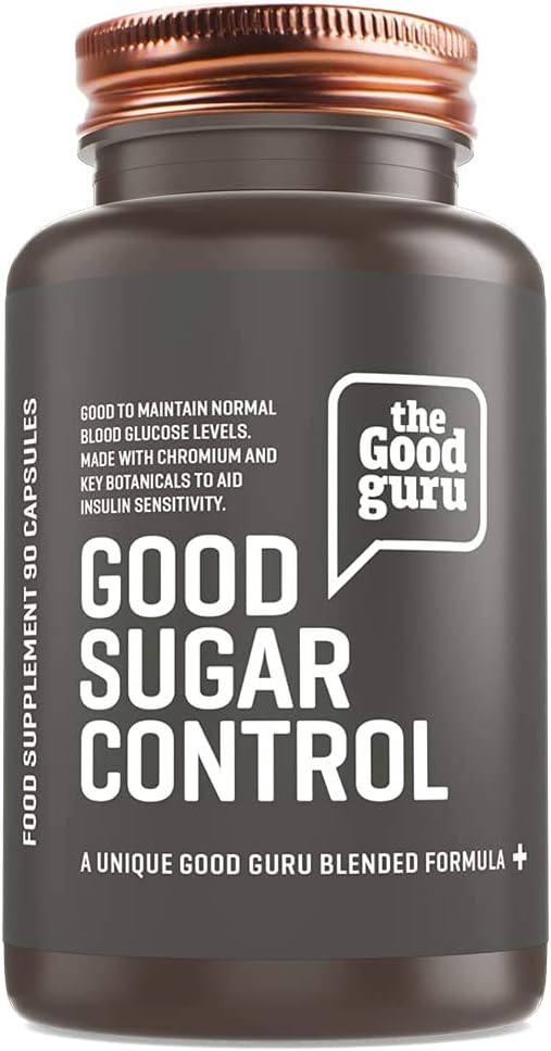 The Good Guru Diabetic Supplement By | Contains Chromium | Ginseng To Lower Blood Sugar Levels | Vitamin C To Contribute Normal Metabolism - 90 Capsules