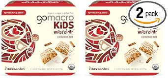 Gomacro Kids Macrobar Organic Vegan Snack Bars - Cinnamon Roll (0.90 Ounce Bars, 7 Count) (Pack Of 2)