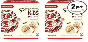 Gomacro Kids Macrobar Organic Vegan Snack Bars - Cinnamon Roll (0.90 Ounce Bars, 7 Count) (Pack Of 2)