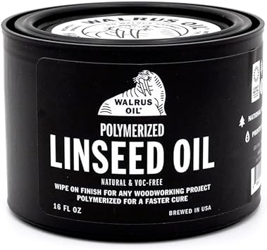 Walrus Oil - Polymerized Linseed Oil. Fast Curing Wood Sealer. Naturally VOC-Free, Satin Wood Finish, 16oz Can