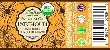 US Organic 100% Pure Patchouli Essential Oil - USDA Certified Organic, Steam Distilled - W/Euro droppers (More Size Variations Available) (10 ml / .33 fl oz)