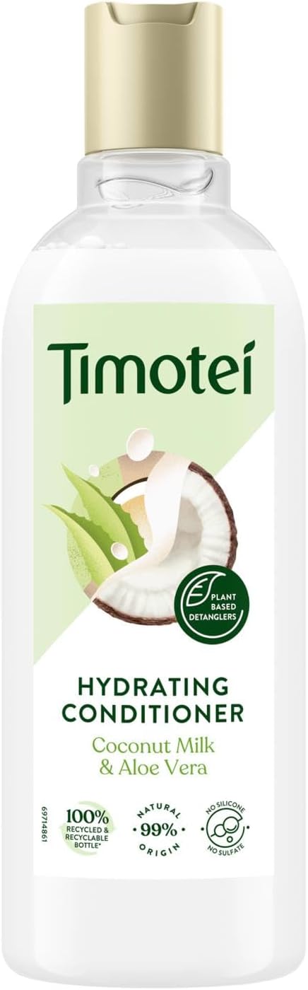 Timotei Hydrating Conditioner Silicon-Free Made From Natural Herbal Ingredients And Plant Based Detanglers Suitable For All Types Of Hair 300Ml, 2 Pack