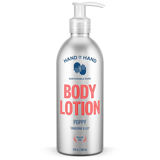 Hand In Hand Moisturizing Body Lotion, Dry Skin Lotion With Shea Butter, 10 Fl Oz, Tangerine & Lily, Poppy Scent, 2 Pack