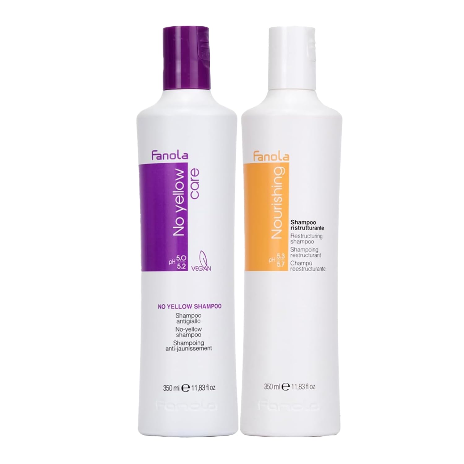 Fanola Color Depositing Purple Shampoo Bundle With Nutri Care Restructuring Conditioner