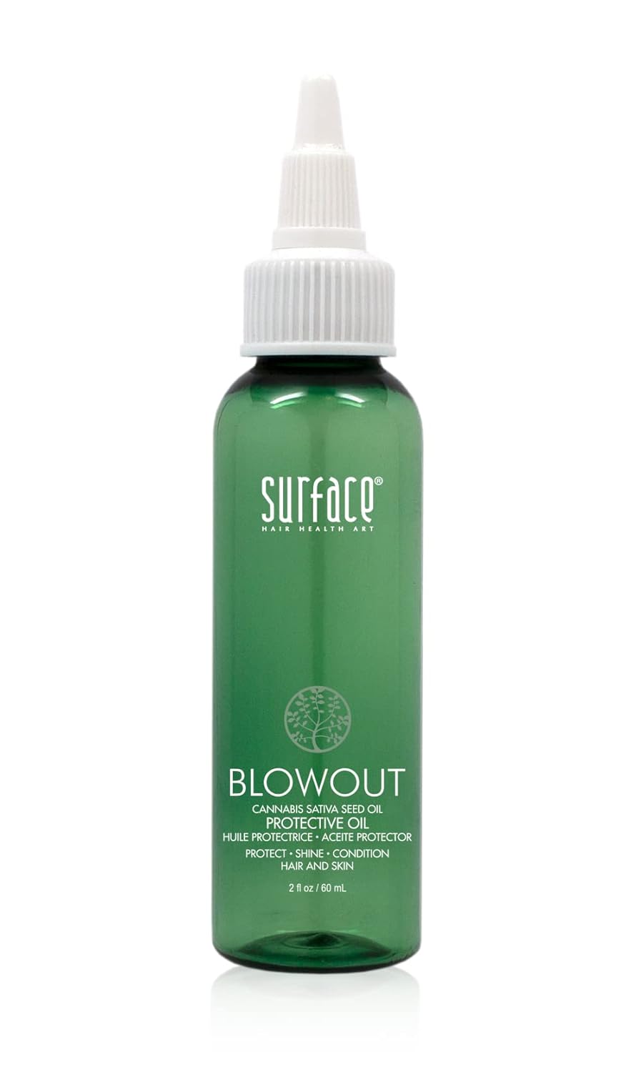 Surface Hair Best Blowouts Regimen: Blowout Protective Oil + 2-Piece Set Including The Blowout Smoothing Balm, Heat Resistant Hair Style Protector With Babassu Oil