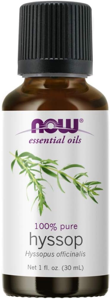 Now Essential Oils, Hyssop Oil, Purifying Aromatherapy Scent, Steam Distilled, 100% Pure, Vegan, Child Resistant Cap, 1-Ounce
