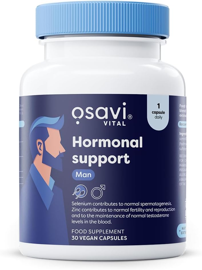 Osavi Hormonal – 30 Vegan Capsules | Ksm–66® Ashwagandha, Selenium & Zinc For Male Fertility & Testosterone Support | Protects Cells From Oxidative Stress, Supports Reproductive Health