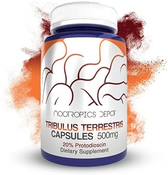Nootropics Depot Tribulus Extract Capsules | 500mg | 20% Protodioscin | Tribulus terrestris | Fitness, Mood, & Vitality | 60 Count