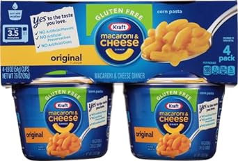 Kraft Gluten Free Original Mac & Cheese Macaroni and Cheese Dinner, 4 ct Pack, 1.9 oz Cups