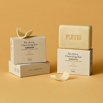 Purito Re:Store Cleansing Bar 100G Vegan & Cruelty-Free, Safe Ingredients, Skin Moisture, Gentle Formula