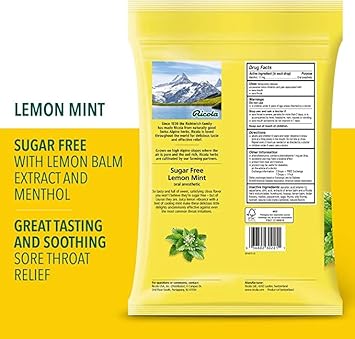 SUPREME BOX RICOLA Herbal Lemon Mint Cough Suppressant Throat Drops - Pack of 2 (48 Drops in Total)