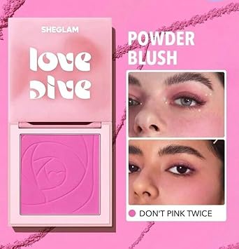 Sheglam Love Dive Tender Heart Powder Face Blush High Pigmented Long Lasting Matte Finish Blush - Don'T Pink Twice