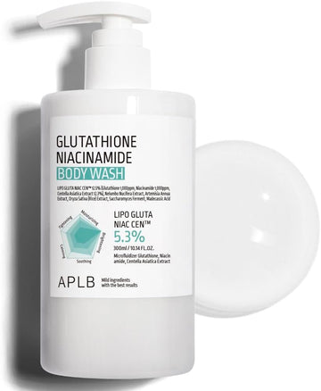 Aplb Glutathione Niacinamide Body Wash | Lipo Gluta Niac Cen™ 5.3% 10.14 Fl.Oz/Korean Skincare, Gentle Ingredients For The Safety Of Your Skin, Long Lasting Deep Moisture For Soft Skin