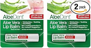 Aloe Dent Aloe Vera Lip Balm, Natural, Vegetarian, Cruelty Free, Paraben and SLS Free, Moisturising, UVA and UVB Protection, 4 g (Pack of 2) : Amazon.co.uk: Beauty