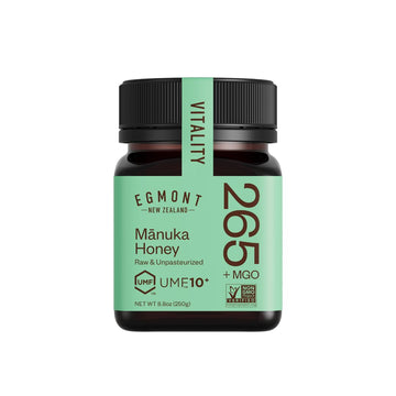 Egmont Honey Raw Manuka Honey Mgo 265+ Umf 10+ 8.8Oz(250G) Non-Gmo, Kosher, Recycled Plastic Jar, Traceable 100% Pure Authentic New Zealand Honey, Umf & Mgo Certified