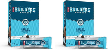 Clif Builders - Protein Bars - Cookies And Cream - 20G Protein - Gluten Free (2.4 Ounce, 12 Count) (Pack Of 2)